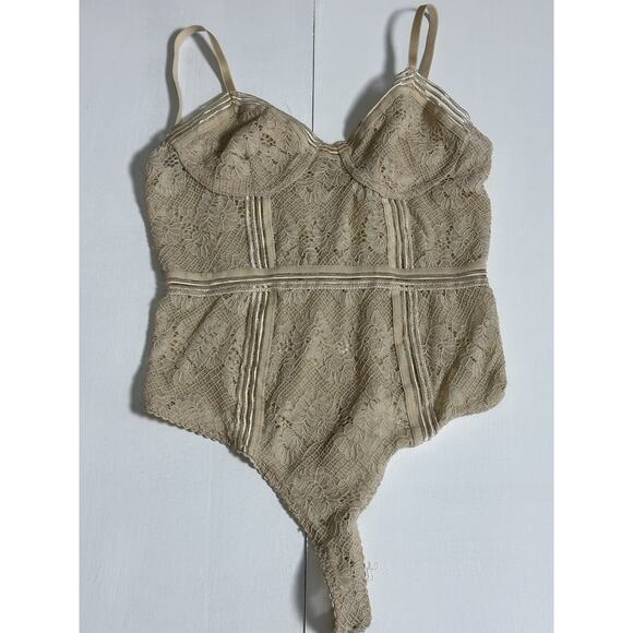 Honey Punch Women’s Teddy Bodysuit Shaper One Piece (S) Beige - Picture 3 of 16